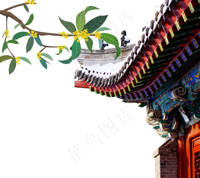 中秋中秋节屋檐桂花