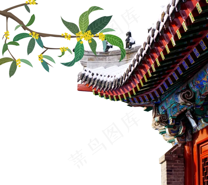 中秋中秋节屋檐桂花(3545X5315(DPI:300))psd模版下载