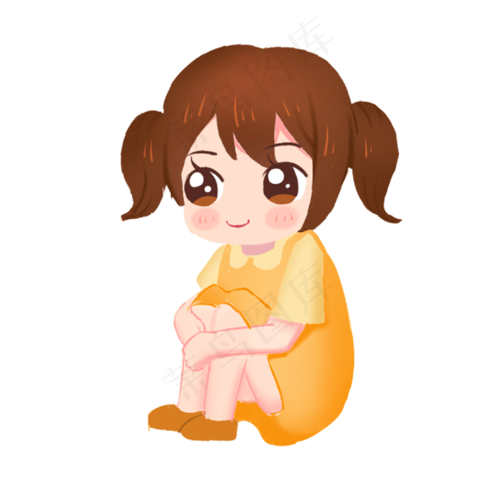 儿童节坐着的可爱小女孩