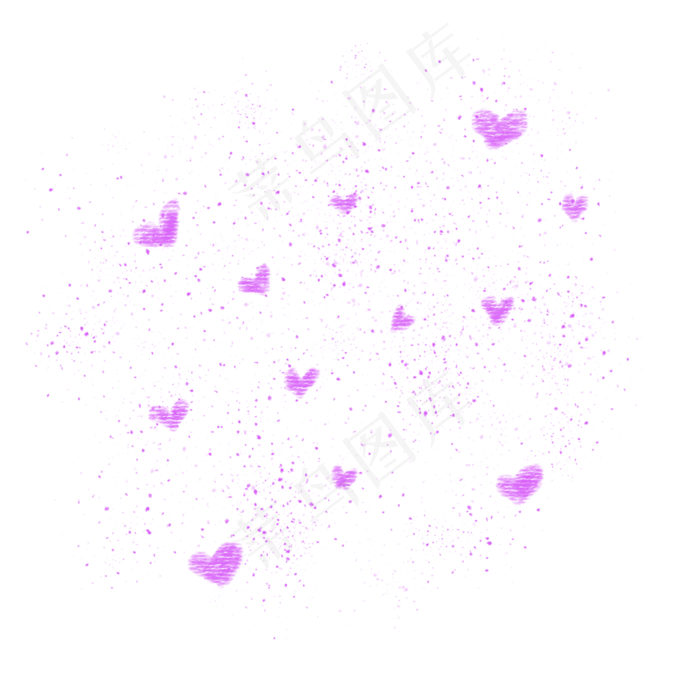 七夕情人节手绘风爱心漂浮(2000X2000(DPI:300))psd模版下载