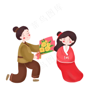 牛郎织女卡通创意人物