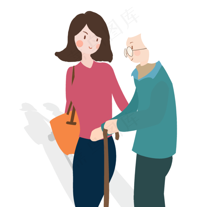 陪老母亲的女儿人物合集可商用元
