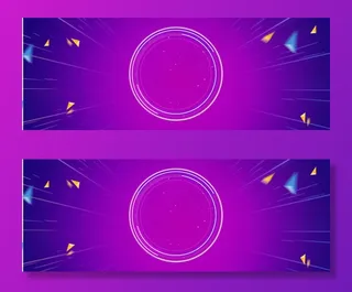 天猫双12促销季几何紫色banner