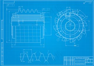 机械工程图纸。刀具，铣刀。技术设计
