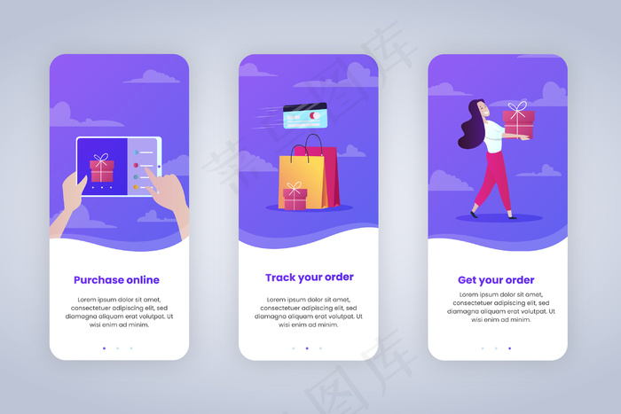 购买在线入职应用程序app屏幕eps,ai矢量模版下载