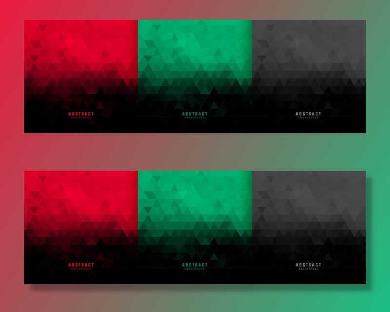 深色三角形图案背景三件套