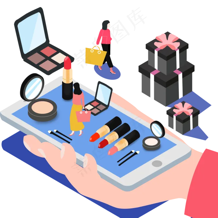 双十二女性妆品口红网购(3500X3500(DPI:300))psd模版下载