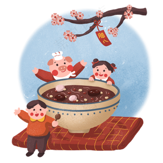 腊八节腊八粥猪年农历新年梅花