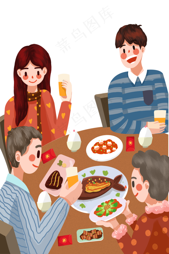 新年聚餐一家人(2000X2999(DPI:300))psd模版下载