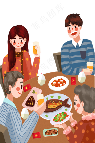 新年聚餐一家人