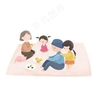 温馨一家人露营