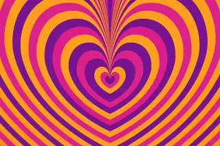 迷幻奇幻的彩色心形背景层