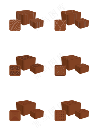 扁平简约卡通七夕情人节巧克力块