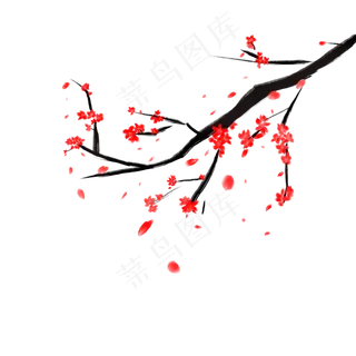 梅花樱花水墨