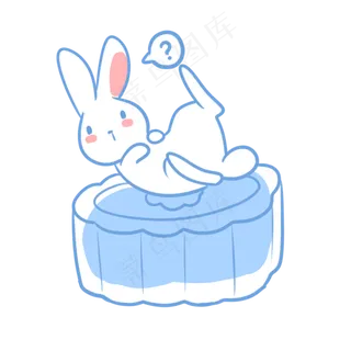 玉兔和蓝莓冰皮月饼