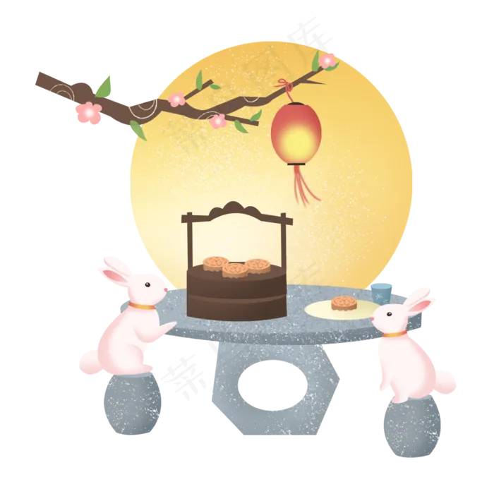 中秋节节日中秋佳节兔子月兔月亮(2362X2362(DPI:300))psd模版下载