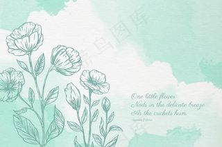 粉彩背景与植物元素