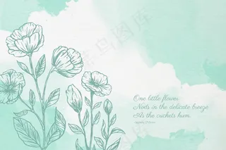 粉彩背景与植物元素