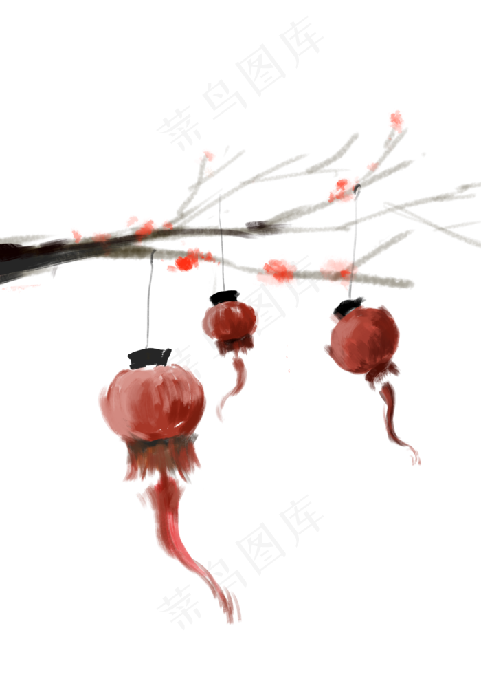 灯笼中国风红色灯笼(2480X3508(DPI:300))psd模版下载