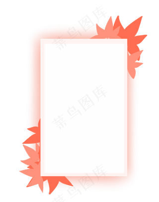 红色枫叶立秋边框