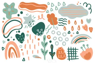 手绘抽象有机形状背景