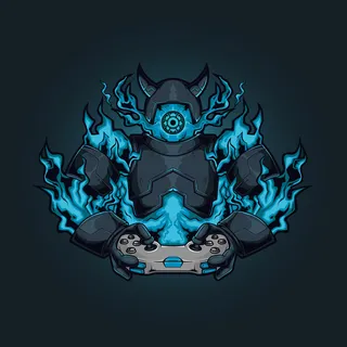 带操纵杆的火骑士玩家