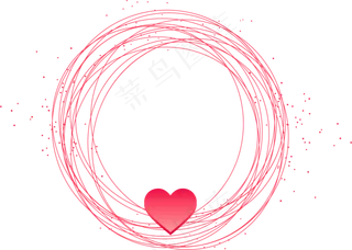 卡通手绘七夕线框装饰