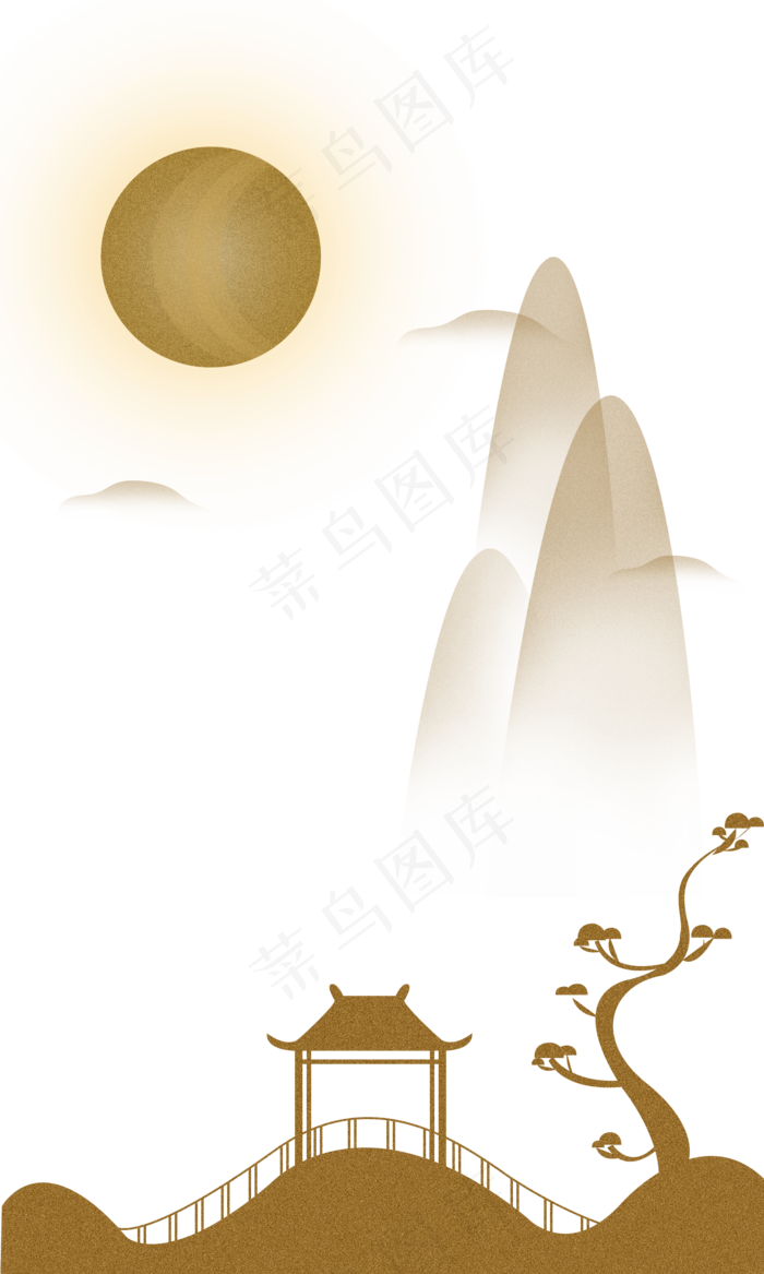中秋满月景色元素(1500X2500(DPI:96))psd模版下载