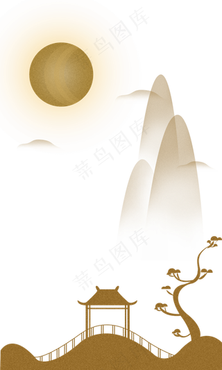 中秋满月景色元素