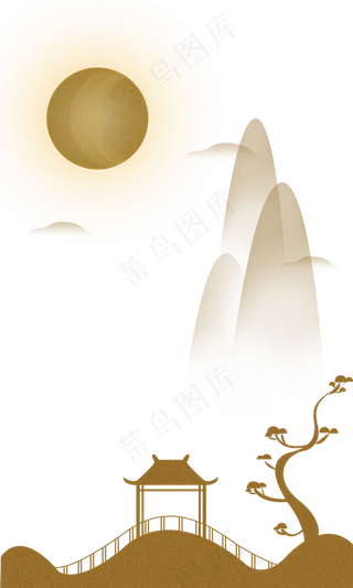 中秋满月景色元素