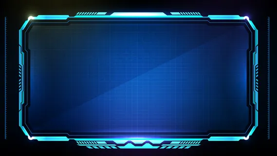 蓝色发光科技的抽象未来背景科幻框架hud ui