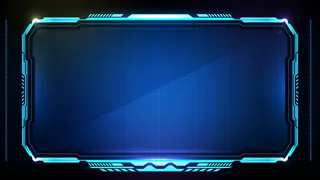蓝色发光科技的抽象未来背景科幻框架hud ui