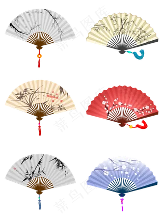 手绘中国风水墨风折扇合集