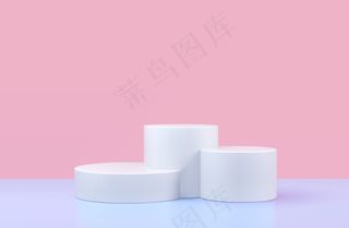 圆形讲台、台座或平台，化妆品展示的背景。