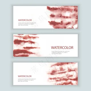 一套水彩画网页横幅banner