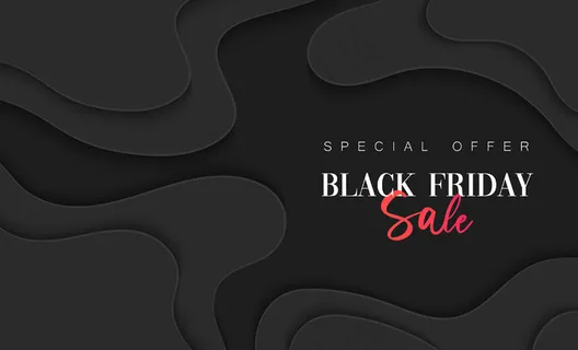 黑色星期五销售横幅banner。用于网站开发的社交媒体插图模板、电子邮件和时事通讯、剪纸营销材料。
