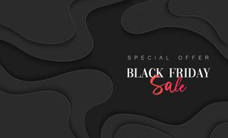 黑色星期五销售横幅banner。用于网站开发的社交媒体插图模板、电子邮件和时事通讯、剪纸营销材料。