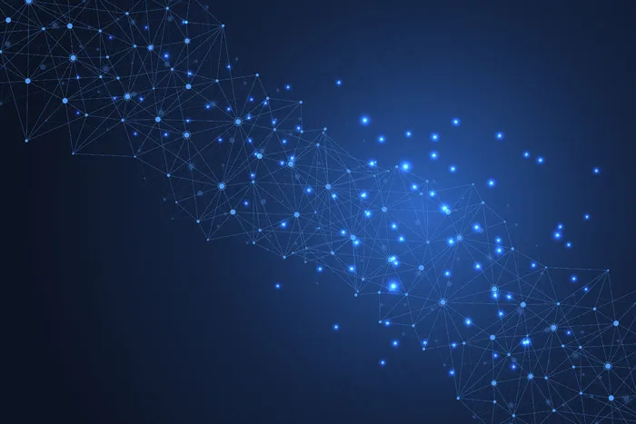 抽象的神经丛背景，有连接的线和点。eps,ai矢量模版下载