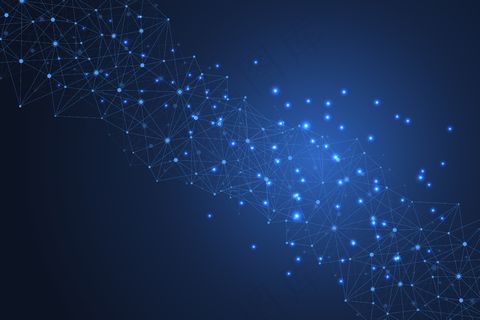 抽象的神经丛背景，有连接的线和点。