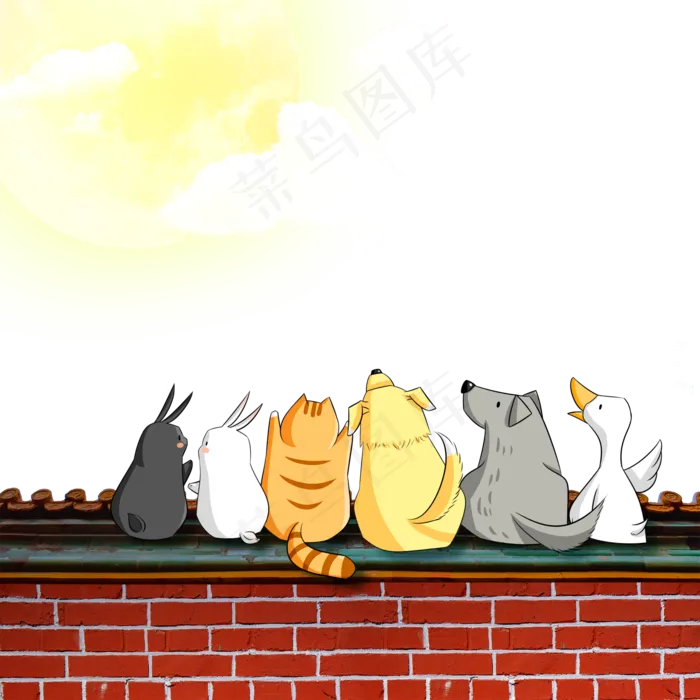 中秋宠物赏月(2000X2000(DPI:72))psd模版下载