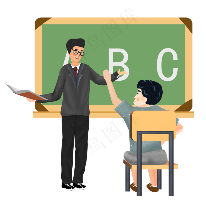 课堂上课老师同学人物场景