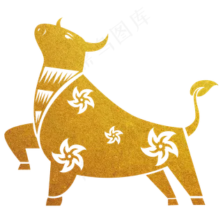 牛年烫金剪纸装饰素材