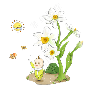 立冬手绘小朋友PNG