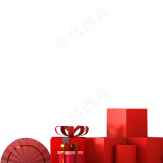 红色礼品堆码免抠图
