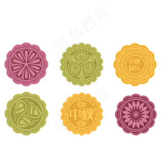 中秋节彩色月饼