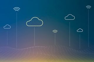 社交媒体横幅banner的云网络系统背景矢量