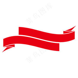 红色极简缎带标题框