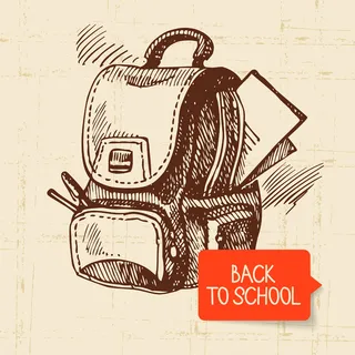 复古手绘回到学校插图
