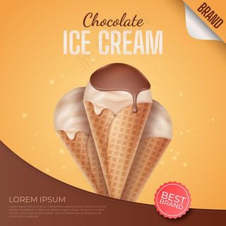 真实巧克力冰淇淋广告