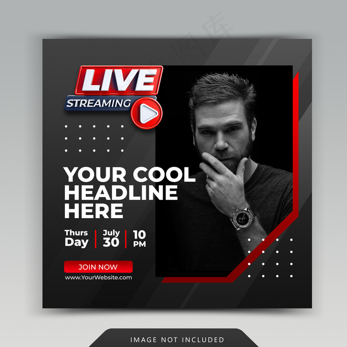 直播模板社交媒体帖子模板